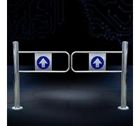 Swing Gate For Supermarket Entrance, 90°Opens 1-Way Door, Spring-Loaded Automatic Closure Safety Gate, Entrance And Exit Device, For Warehouse, Library, Shop(2x1m/6.56x3.28ft)