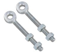 Swing Gate Long Eye Bolts Hinge + Nuts Adjustable Zinc Plated 12 x 100mm 2pc