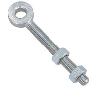 Swing Gate Long Eye Bolts Hinge + Nuts Adjustable Zinc Plated 12 x 150mm 1pc