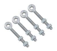 Swing Gate Long Eye Bolts Hinge + Nuts Adjustable Zinc Plated 12 x 150mm 4pc