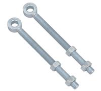 Swing Gate Long Eye Bolts Hinge + Nuts Adjustable Zinc Plated 16 x 150mm 2pc