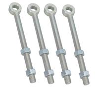Swing Gate Long Eye Bolts Hinge + Nuts Adjustable Zinc Plated 20 x 200mm 1pc
