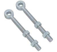 Swing Gate Long Eye Bolts Hinge + Nuts Adjustable Zinc Plated 20 x 200mm 2pc