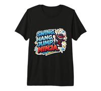 Swing Hang Jump Ninja Boys Kids Playing Playground Training Premium T-Shirt