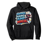 Swing Hang Jump Ninja Boys Kids Playing Playground Training Pullover Hoodie