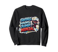 Swing Hang Jump Ninja Boys Kids Playing Playground Training Sweatshirt