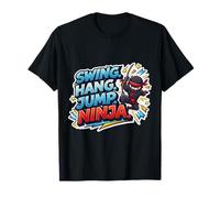 Swing Hang Jump Ninja Boys Kids Playing Playground Training T-Shirt