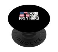 Swing Hard Pray Hard American Christian Golf PopSockets Adhesive PopGrip