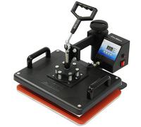 Swing Heat Press Machine 8 in 1 Combo Sublimation T Shirts Mug Plate Cap Making Pressing Transfer Multifunction Sign Printing Design Business Multipurpose Professional | 38 x 30cm Black