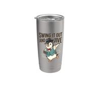 Swing It Out and Jive Lover Vibes Dancing Penguin Dance Club Stainless Steel Insulated Tumbler