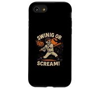 Swing or Scream Funny Skeleton Baseball Halloween Case for iPhone SE (2020) / 7/8