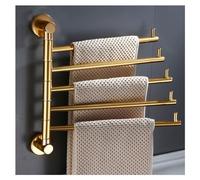 Swing Out Towel Bar, Swivel Towel Rack Bar Rails for Bathroom, Wall Mounted Folding Arm Hand Towel Bar Gold Finish Hooks Hanger Holder Space Saving Laundry, Kitchen 5bars