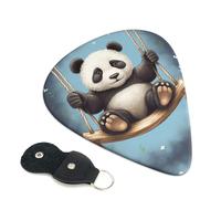 Swing Panda Guitar Plectrums, 6 Guitar Plectrums, Double Sided Printing, For Acoustic Guitar, Bass, Ukulele, Electric Guitar (0.46 Mm 0.71 Mm 0.96 Mm)