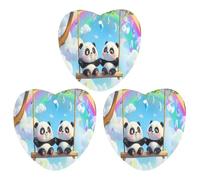 Swing Pandas Rainbow Car Air Freshener 3-pack Aromatherapy Tablets Hanging Scented Cards for Rooms Bathrooms Wardrobe Love form