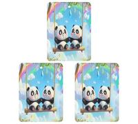 Swing Pandas Rainbow Car Air Freshener 3-pack Aromatherapy Tablets Hanging Scented Cards for Rooms Bathrooms Wardrobe Square