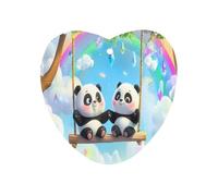 Swing Pandas Rainbow Car Air Freshener Aromatherapy Tablets Hanging Scented Cards for Rooms Bathrooms Wardrobe Love form