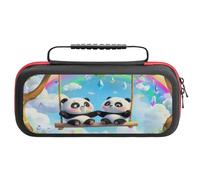 Swing Pandas Rainbow Carrying Case Compatible with Switch Accessories Holds 20 Game Cartridge