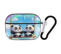 Swing Pandas Rainbow Compatible with Airpods Pro Case Cover Hard Cases with Durable Hanging Buckle Charging Visible LED