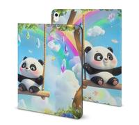 Swing Pandas Rainbow Compatible with iPad Protective Case with Pen Holder Book Style