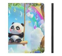 Swing Pandas Rainbow Compatible with iPad Protective Case with Pen Holder Book Style