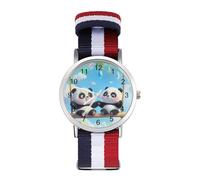 Swing Pandas Rainbow Funny Wrist Watches for Men Women Casual Braided Strap Easy Reader for Work Workout