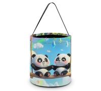Swing Pandas Rainbow Halloween Trick Or Treat Bag Candy Tote Portable Reusable Goody Bucket Gift Pumpkin Party Favors