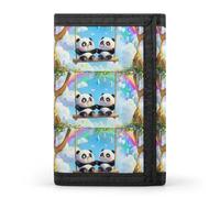 Swing Pandas Rainbow Mens Trifold Wallet Classic Credit Card Case Slim Purse with ID Window