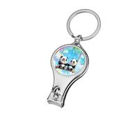 Swing Pandas Rainbow Nail Clipper Portable Metal Fingernail and Toenail Clippers Cutters with Bottle Opener Keychain