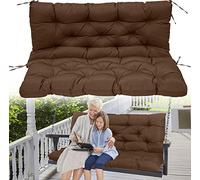 Swing Replacement Cushions with Backrest, Waterproof Porch Swing Cushions 2-3 Seater Bench Glider Cushion for Outdoor Furniture Garden Recliner Patio Sofa Pads(Brown 40x40 inch)