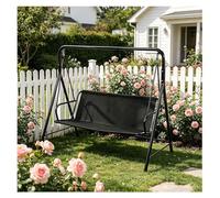 Swing Replacement Fabric 600D Thickened Waterproof Oxford Garden Rocking Chair Cushions Covers for 2/3 Seater Patio Garden Swing Chair ,Black-44.5×18.5×18.5in