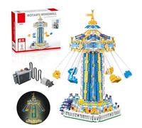 Swing Ride Building Blocks Set.1892 PCS Carousel Building Set for Motorized Control for Boys and Girls Over 6 Years Old, Large Amusement Park Model Kit and With LED Ligh, Christmas Birthday Gifts
