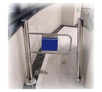 Swing Safety Gate,Self-Closing Spring-Loaded Safety Swing Gate, 20-34" Wide Openings, Durable One-Way Pedestrian Door for Hallways & Entrances, Push In Only, 31.5" Height