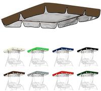 Swing Seat Canopy Replacement 3 Seater, For Waterproof Windproof Anti-UV 210D Oxford Cloth Outdoor Furniture Protector(Brown,75x52x6inch/190x132x15cm)