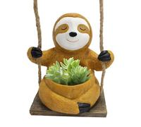 Swing Sloth Planter Pot, Hanging Planter for Indoor Outdoor Plants, Cute Sloth Resin Flower Pot, Novelty Plant Pot, Home Balcony Garden Decorative Plant Pots for Succulents, Cactus and more