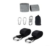 Swing Strap Kit with 8-Word Rotating Ring, 1.5m Heavy Duty Polyester Hanging Chair Straps, Tree Protection Pads and Locking Carabiners for Outdoor Patio Garden Furniture, Black(1.5m black+pad+ring)