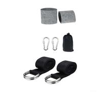 Swing Strap Kit with 8-Word Rotating Ring, 1.5m Heavy Duty Polyester Hanging Chair Straps, Tree Protection Pads and Locking Carabiners for Outdoor Patio Garden Furniture, Black(1.5m black+pad)