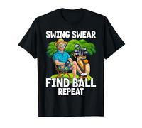Swing, Swear, Find - Golf cart Golfer Costume - Mens Golfing T-Shirt