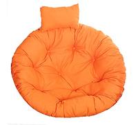Swing the chair cushion, Swing Chair Round Thick Large Hanging Hammock Chair Seat Cushion with Adjustable Pillow, Washable Cushion, Rattan Chair Pads(Orange)