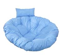 Swing the chair cushion, Swing Chair Round Thick Large Hanging Hammock Chair Seat Cushion with Adjustable Pillow, Washable Cushion, Rattan Chair Pads(Blue)