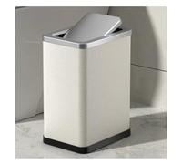 Swing Top Trash Can - 10L/15L Rectangular Waste Bin with Shake Lid for Home, Office, Kitchen, Bathroom - Hands-Free Odor Control Garbage Container