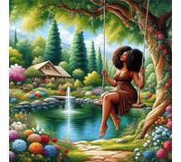 Swing Tree Woman 500 Piece Jigsaw Puzzles for Adults and Kids, Impossible Puzzle, Jigsaws 500 pieces for adults Gifts, Difficult jigsaw puzzles for The Whole Family