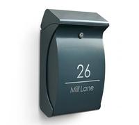 Swing Wall Mounted Letterbox - Modern Lockable Post Box for Outdoor Use, Weatherproof Plastic Mailbox with Keys - Secure Wall-Mount Mail Holder - Made in Germany | Anthracite Grey | 12.9x 27.1x 41.9cm