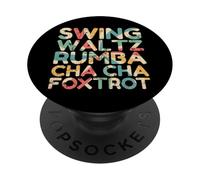 Swing Waltz Rumba Cha Cha Foxtrot Retro Design PopSockets Adhesive PopGrip