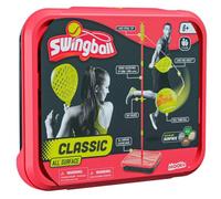 Swingball Classic All Surface, Red and Yellow, Outdoor Activities, All Surface Base Swingball, Real Tennis Ball and 2 Championship Bats, Suitable for Everyone 6 years+