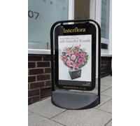 Swinger 2000 A2 Poster Holder Pavement Sign with Black Frame. Code SW2000BTOP