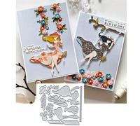 Swinger Girl Lady Dress Metal Die Cuts,Girl Dress Flower Cutting Dies Cut Stencils DIY Scrapbooking Decorative Embossing Paper Scrapbooking Card Making