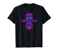 Swinger Lifestyle Upside Down Pineapple Bi Pride Value Graphic T-Shirt, Men, Black, XL