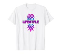 Swinger Lifestyle Upside Down Pineapple Bi Pride Value Graphic T-Shirt, Men, White, M