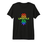 Swinger Lifestyle Upside Down Pineapple Rainbow Pride Premium T-Shirt