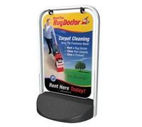 Swinger Panel Sign Board - Pavement Sign, Solid Black PVC Base, 500 x 750mm, White